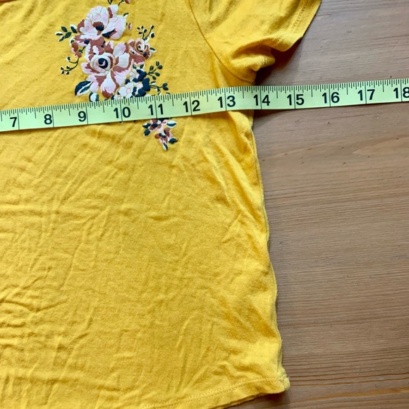 Girls Floral Design Yellow T-shirt - Picture 8 of 8